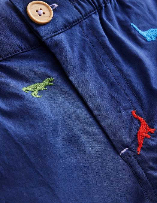 Boden vêtements broderie dinosaure marine garçons short retroussé élégant LB2X878