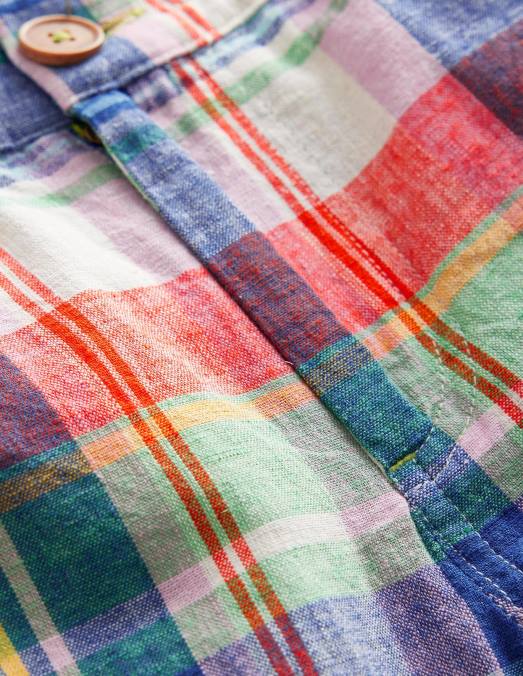 Boden vêtements opale de feu/madras vert garçons short retroussé élégant LB2X883