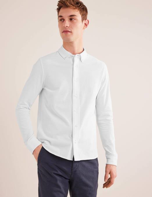 Boden vêtements blanc Hommes chemise légère en piqué LB2X3548
