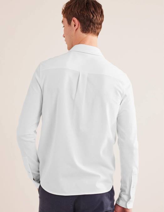 Boden vêtements blanc Hommes chemise légère en piqué LB2X3548