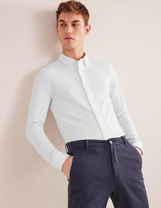 Boden vêtements blanc Hommes chemise légère en piqué LB2X3548