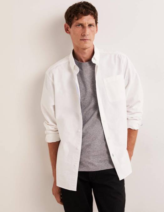 Boden vêtements blanc Hommes chemise oxford coupe slim LB2X3518