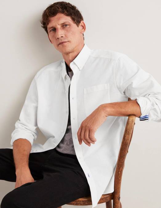 Boden vêtements blanc Hommes chemise oxford coupe slim LB2X3518