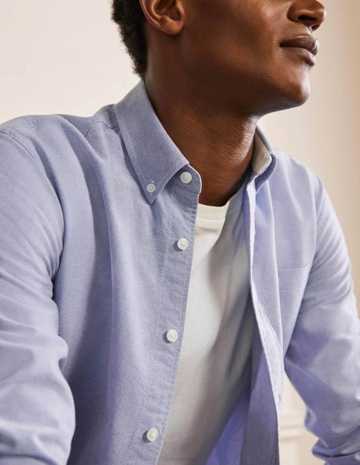 Boden vêtements bleu Hommes chemise oxford coupe slim LB2X3630