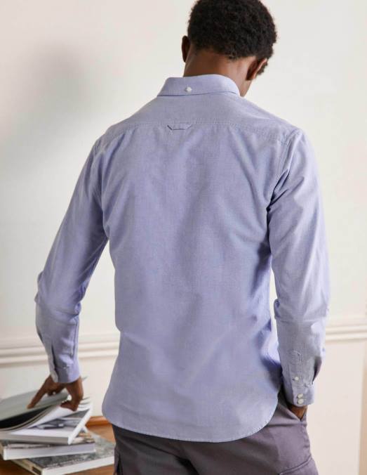 Boden vêtements bleu Hommes chemise oxford coupe slim LB2X3630