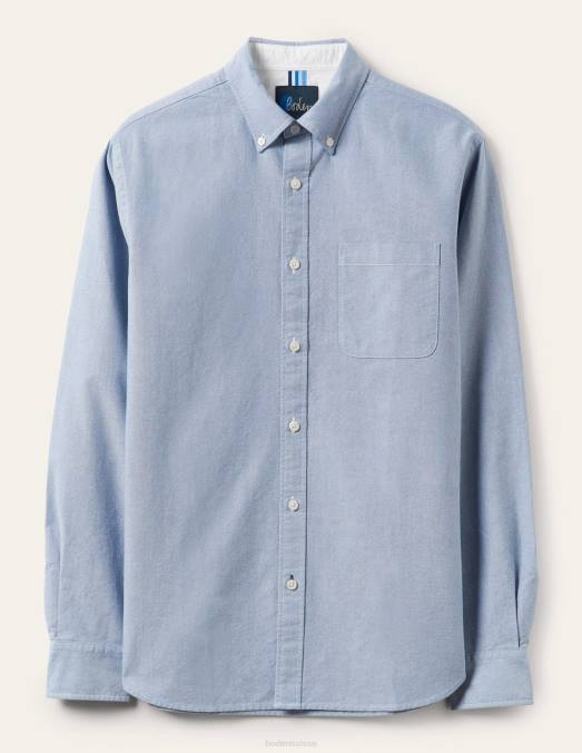 Boden vêtements bleu Oxford Hommes chemise slim boutonnée LB2X3603