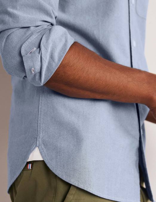 Boden vêtements bleu Oxford Hommes chemise slim boutonnée LB2X3603