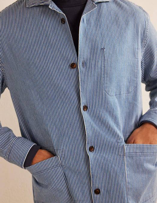 Boden vêtements coutil indigo Hommes surchemise en sergé LB2X3517