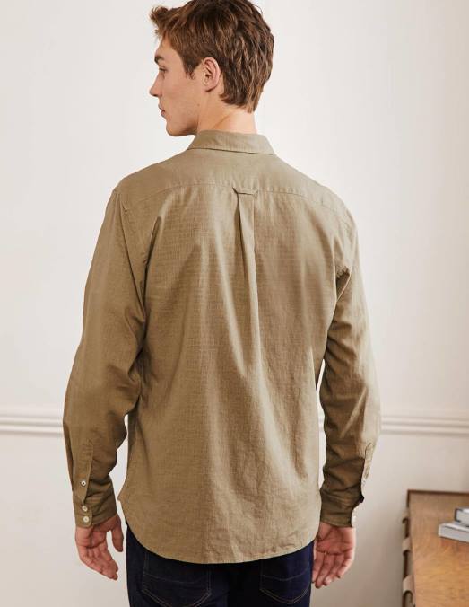 Boden vêtements malt Hommes chemise en lin à col italien LB2X3611