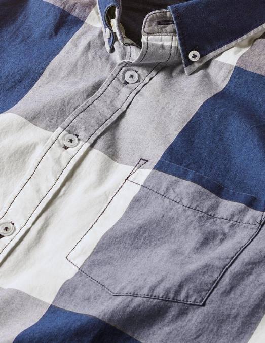 Boden vêtements vichy indigo Hommes chemise décontractée à carreaux LB2X3595