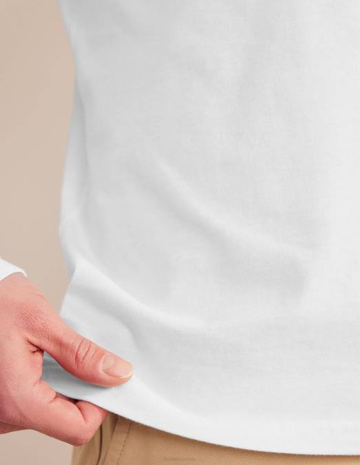Boden vêtements blanc Hommes t-shirt slim à manches longues LB2X3638