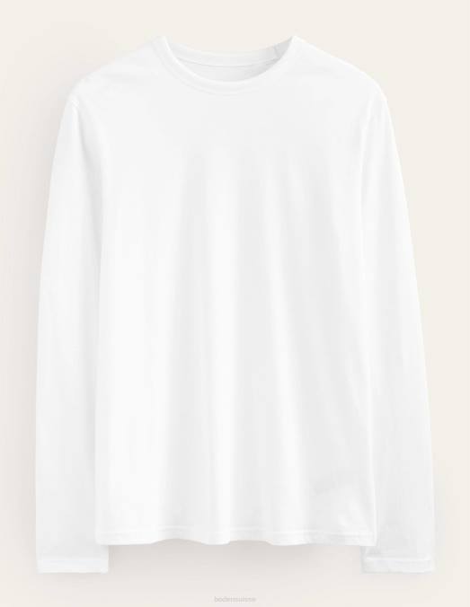 Boden vêtements blanc Hommes t-shirt slim à manches longues LB2X3638