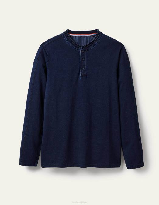 Boden vêtements indigo Hommes Henley à manches longues LB2X3588
