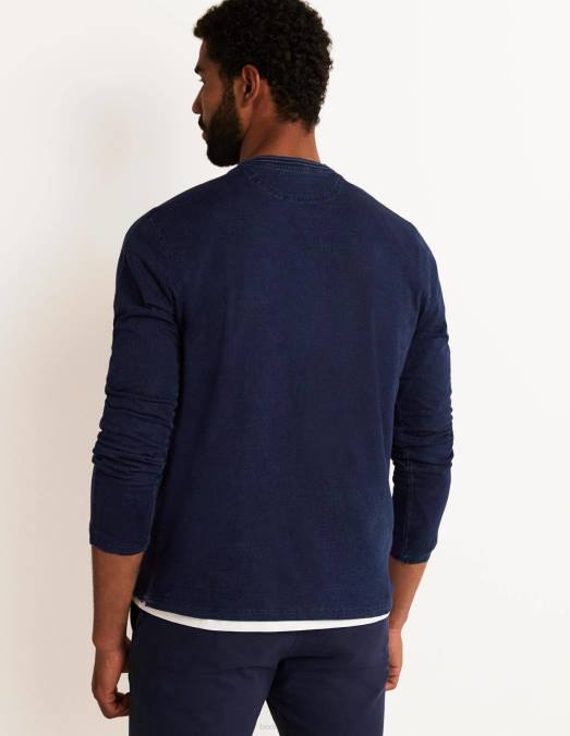 Boden vêtements indigo Hommes Henley à manches longues LB2X3588