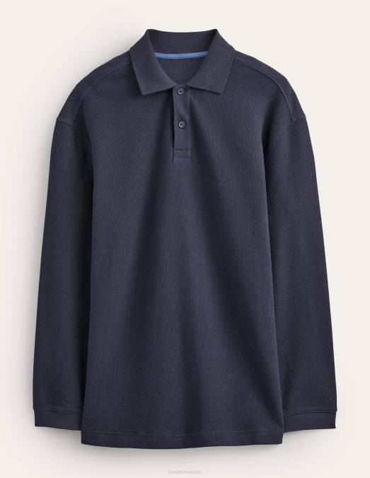 Boden vêtements marine Hommes polo décontracté à manches longues LB2X3527