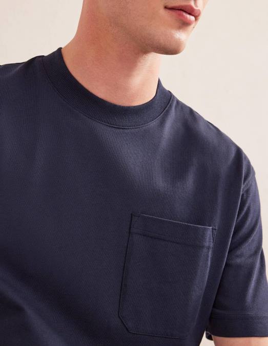Boden vêtements marine Hommes t-shirt décontracté à manches courtes LB2X3636