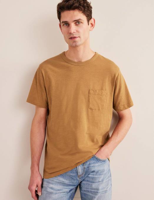 Boden vêtements ours en peluche marron Hommes t-shirt flammé blanchi LB2X3550