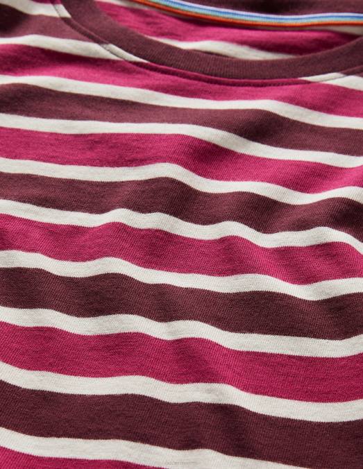 Boden vêtements pénélope à rayures roses Hommes t-shirt classique en coton LB2X3601