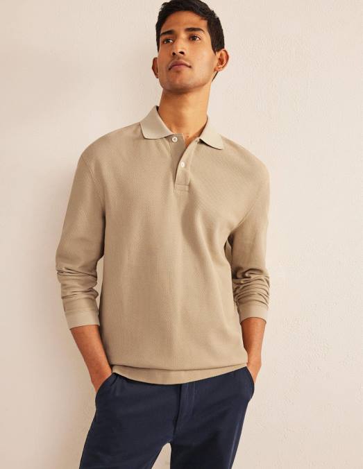 Boden vêtements pierre Hommes polo décontracté à manches longues LB2X3544