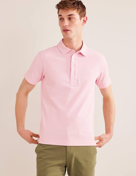 Boden vêtements rose guimauve Hommes polo piqué coupe slim LB2X3533