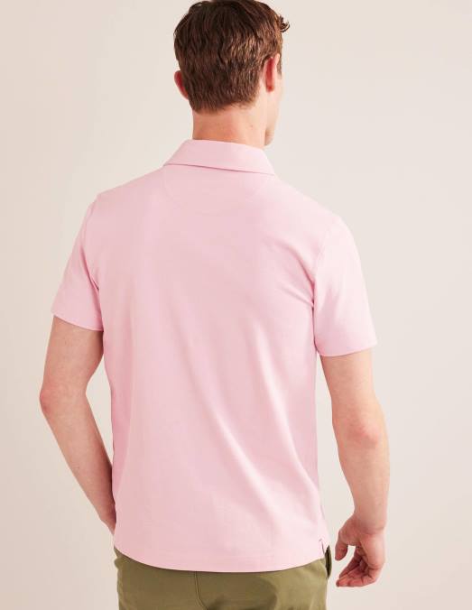 Boden vêtements rose guimauve Hommes polo piqué coupe slim LB2X3533