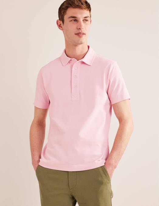 Boden vêtements rose guimauve Hommes polo piqué coupe slim LB2X3533