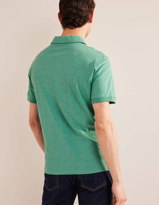 Boden vêtements vert d'eau profond Hommes polo à manches courtes en jersey flammé LB2X3541
