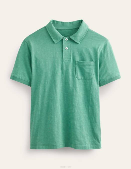 Boden vêtements vert d'eau profond Hommes polo à manches courtes en jersey flammé LB2X3541
