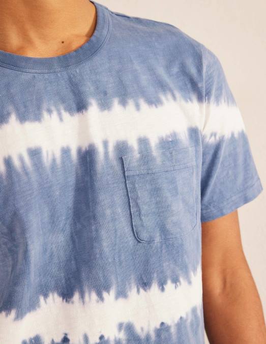 Boden vêtements vraie marine Hommes t-shirt délavé tie-dye LB2X3637