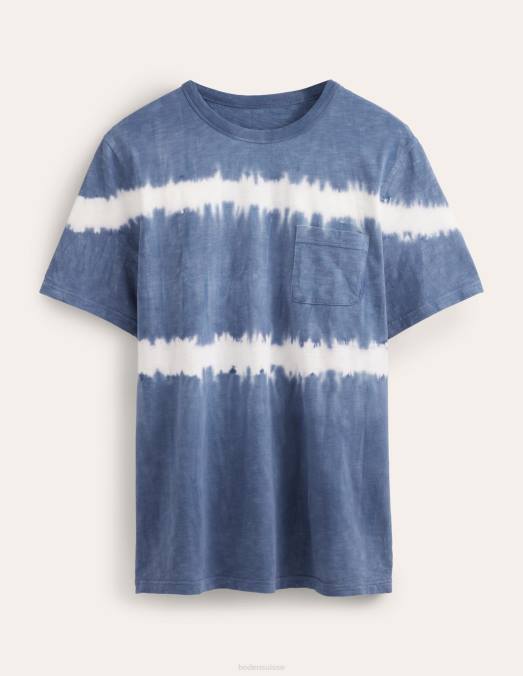 Boden vêtements vraie marine Hommes t-shirt délavé tie-dye LB2X3637