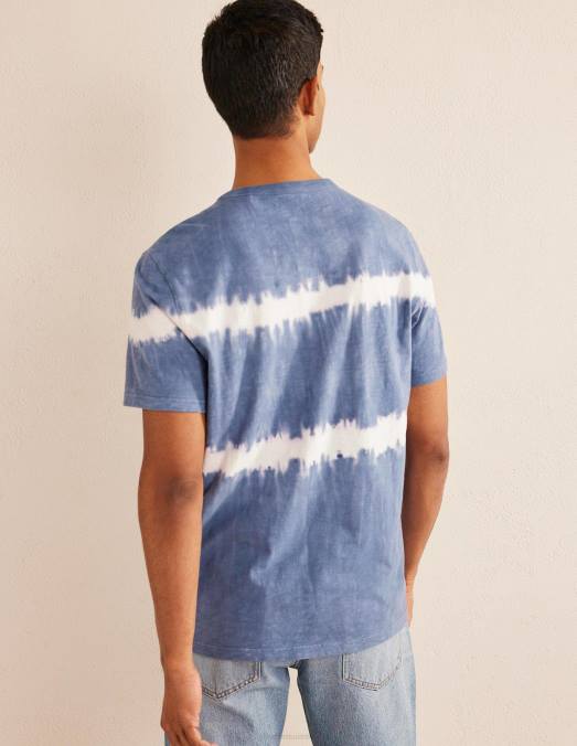 Boden vêtements vraie marine Hommes t-shirt délavé tie-dye LB2X3637