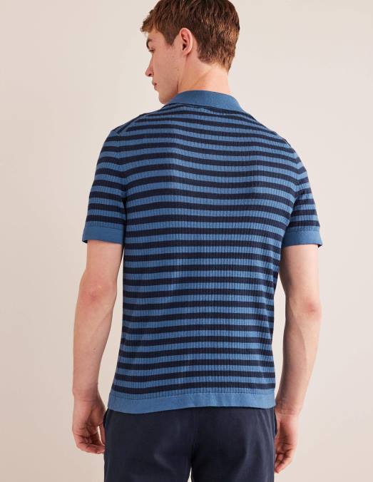 Boden vêtements vraie rayure marine Hommes polo côtelé en maille LB2X3555