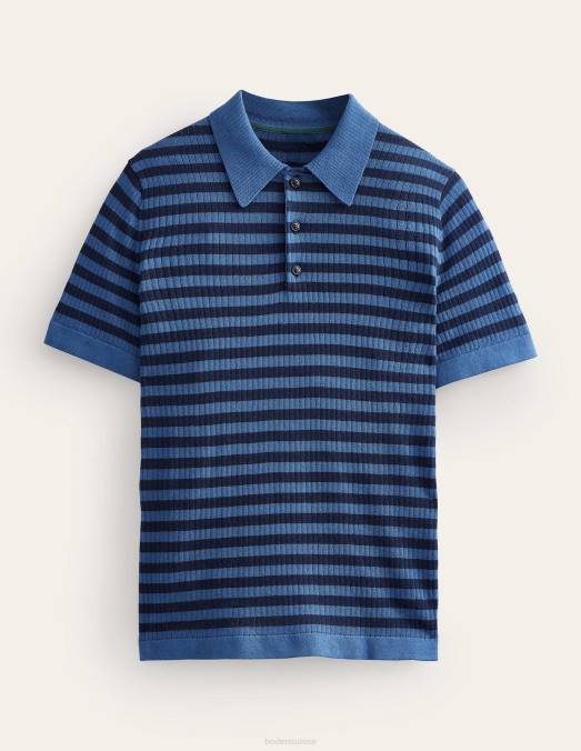 Boden vêtements vraie rayure marine Hommes polo côtelé en maille LB2X3555