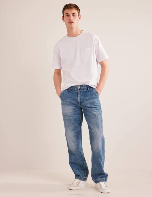 Boden vêtements tendance lavage moyen Hommes jean coupe décontractée LB2X3538