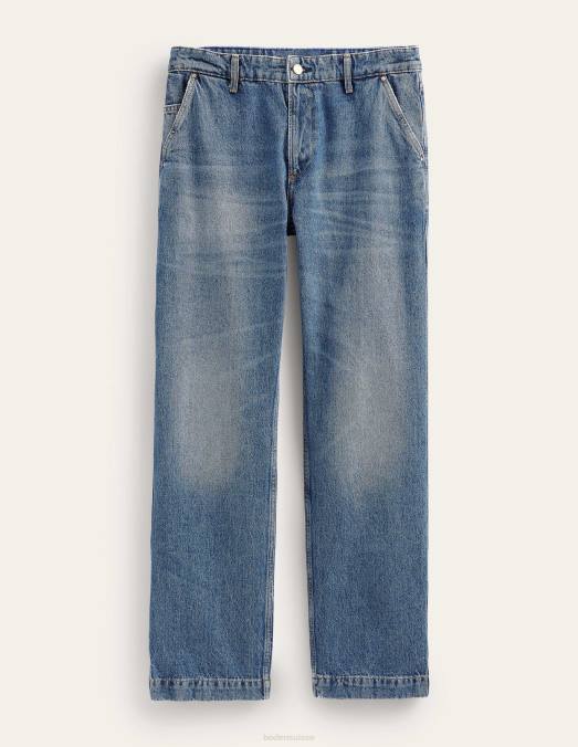 Boden vêtements tendance lavage moyen Hommes jean coupe décontractée LB2X3538