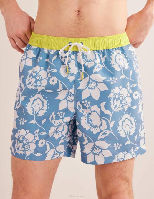 Boden vêtements tribord et écru floral Hommes short de bain à taille élastiquée LB2X3498