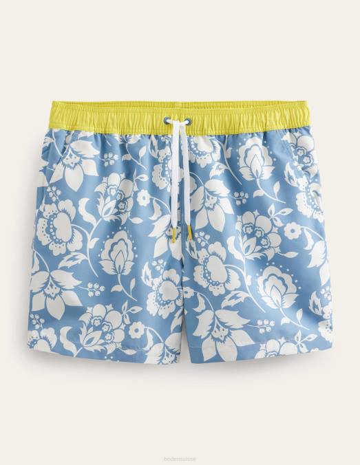Boden vêtements tribord et écru floral Hommes short de bain à taille élastiquée LB2X3498