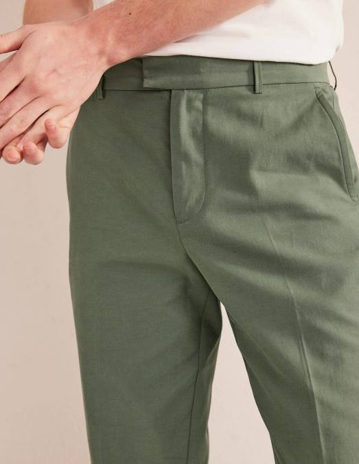 Boden vêtements alligator vert Hommes pantalon habillé délavé LB2X3623