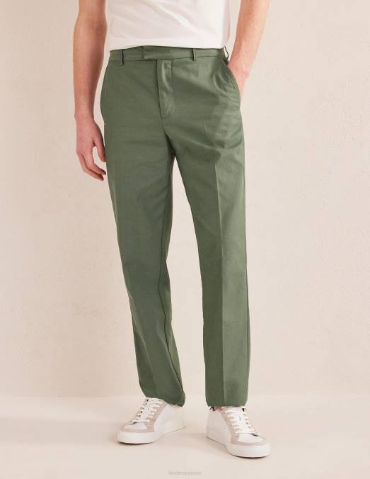 Boden vêtements alligator vert Hommes pantalon habillé délavé LB2X3623