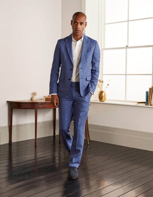 Boden vêtements blues pow Hommes pantalon cavenham en lin mélangé LB2X3594