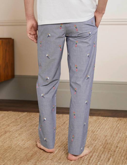 Boden vêtements toucans en chambray Hommes bas de pyjama en popeline de coton LB2X3598