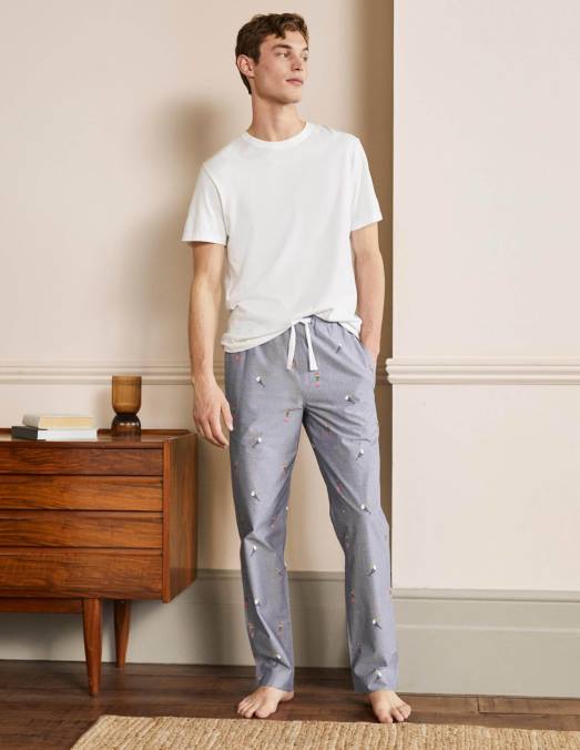 Boden vêtements toucans en chambray Hommes bas de pyjama en popeline de coton LB2X3598