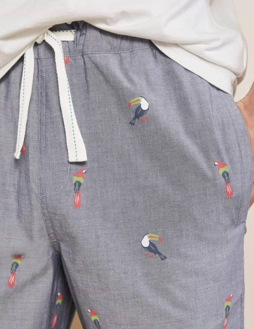 Boden vêtements toucans en chambray Hommes bas de pyjama en popeline de coton LB2X3598