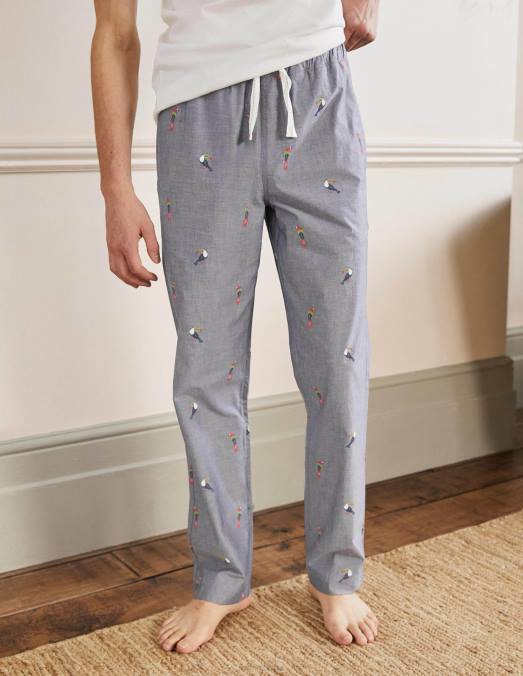 Boden vêtements toucans en chambray Hommes bas de pyjama en popeline de coton LB2X3598