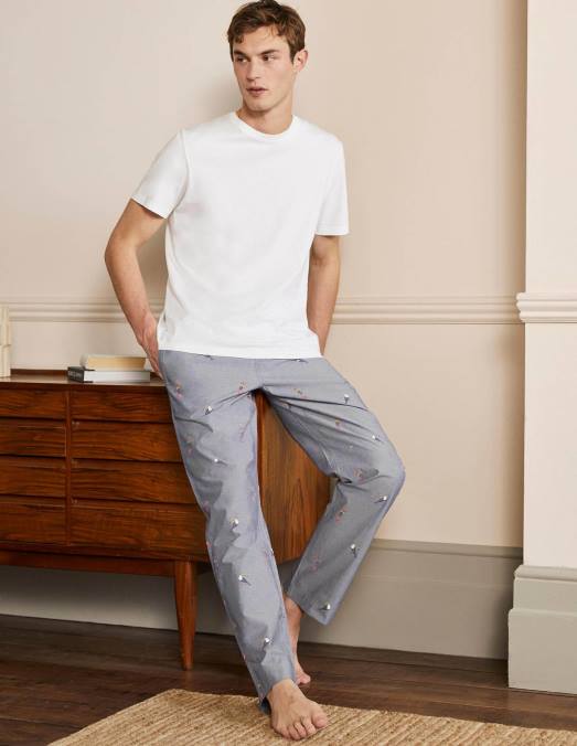 Boden vêtements toucans en chambray Hommes bas de pyjama en popeline de coton LB2X3598