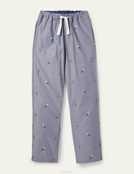 Boden vêtements toucans en chambray Hommes bas de pyjama en popeline de coton LB2X3598