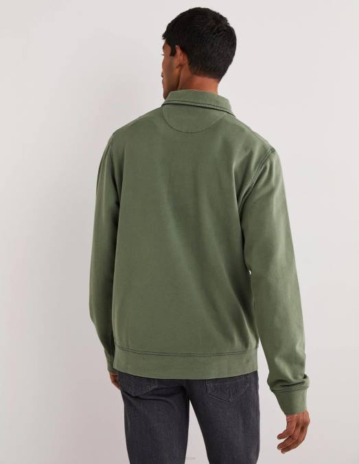Boden vêtements alligator vert Hommes sweat-shirt à col boutonné LB2X3622