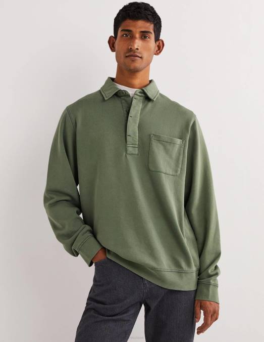 Boden vêtements alligator vert Hommes sweat-shirt à col boutonné LB2X3622