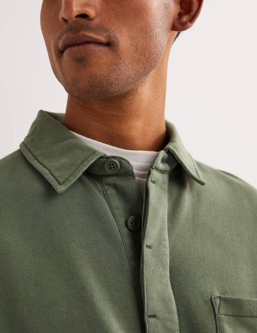 Boden vêtements alligator vert Hommes sweat-shirt à col boutonné LB2X3622