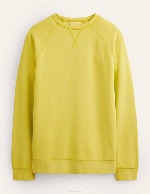 Boden vêtements jaune groseille Hommes sweat-shirt teint en pièce LB2X3568